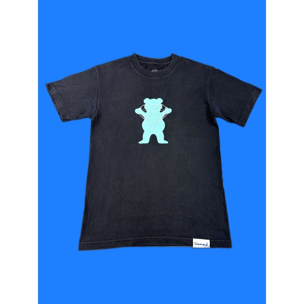 Diamond Supply Co Bear Graphic Tee Streetwear S Black 100% Cotton Short HUG